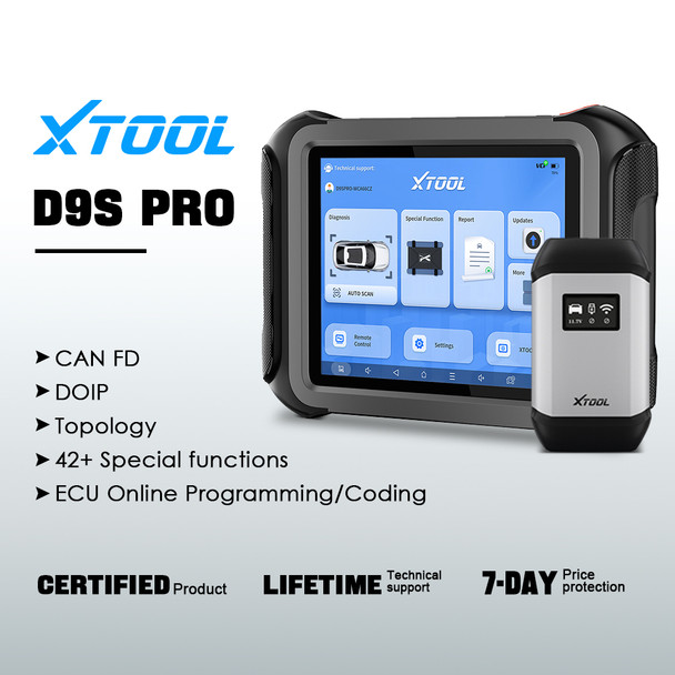 XTOOL D9SPRO WIFI Diagnostic Tool Topology Mapping ECU Coding & Programming Automotive Scanner CANFD DOIP Protocol VAG Guided