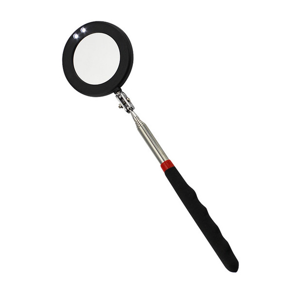 Folding Mirror Universal Endoscope Flaw Detection Tool with 2 LED Light Inspection Mirror 360 Degree Rotating Car Detection Tool