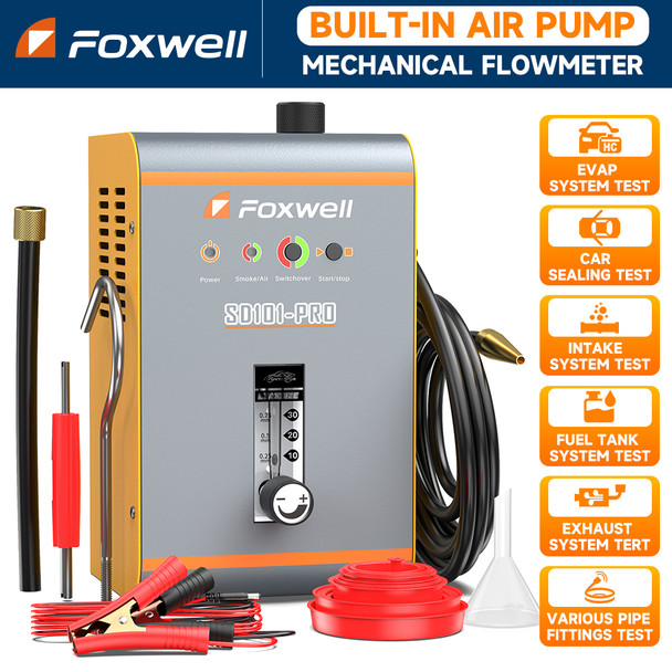 FOXWELL SD101 PRO EVAP Smoke Leak Detector Automotive Builtin Air Pump Car Smoke Generator Leakage Locator Smoke Inspection Tool