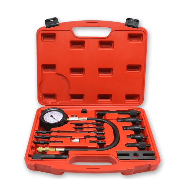 TU-15B 17CS Professional Diesel Engine Compression Tester Tool Kit 1000PSI Car Cylinder Gauge Pressure Detection Inspection Tool