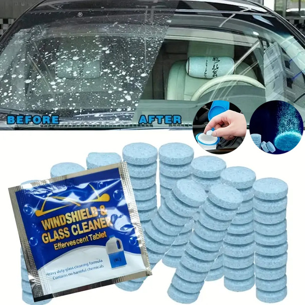 20/40pcs Solid Car Windshield Cleaner Concentrated Effervescent Tablets for Auto Wiper Glass Kitchen Window Toilet Cleaning