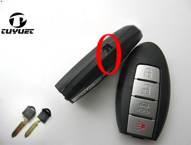 With Side Groove Smart Remote Key Shell 4 Buttons For Nissan Teana Duke Trail 4B Car Key Case Blanks With Key Blade
