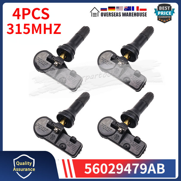 4Pcs Car Tire Pressure Monitor Sensor 56029479AB For Chrysler 200 Dodge Avenger Caliber Durango Jeep Compass Patriot TPMS 315MHZ