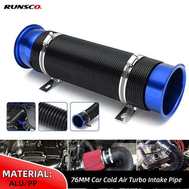 76MM Car Cold Air Turbo Intake Inlet Pipe Adjustable Flexible Duct Tube Hose Cold Feed Duct Pipe