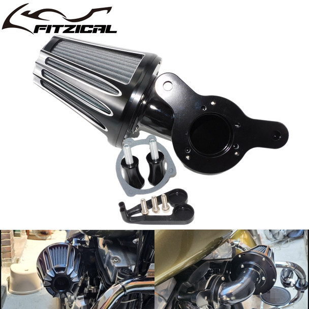 Motorcycle Air Cleaner Filter System Intake Kit Black For Harley Softail Breakout Dyna Fat Bob FXDF Touring Street Road Glide FL