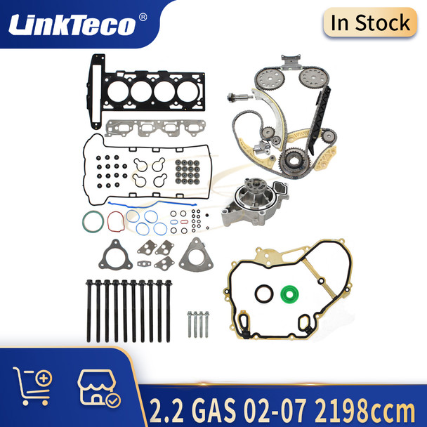 Engine Parts Timing Chain Cylinder Head Water Pump Gasket Seal Set Kit 2.2 L GAS 02-07 For CHEVROLET OLDSMOBILE PONTIAC SATURN
