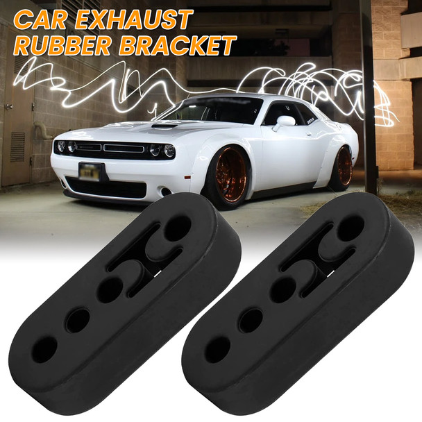 2Pcs Exhaust Hangers Universal 4 Holes Car Exhaust Mount Brackets Rear Rubber Muffler Hanger for Protecting Car System