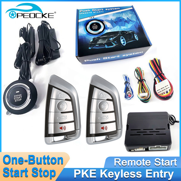12V Car Engine Ignition Start Stop Button System Keyless Entry Push Start System Car Alarm with Remote Starter Car Accessories