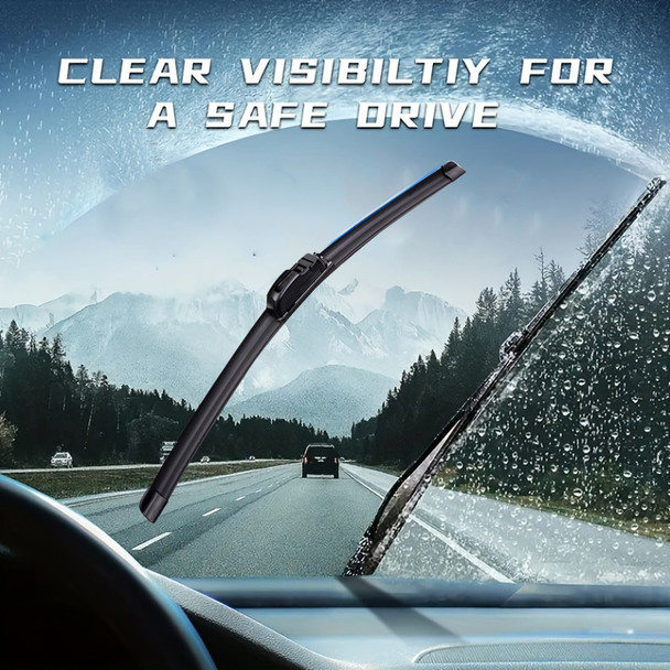 1Pc Automotive Universal U-type Soft Rubber Boneless Wiper HD Quiet Durable Automotive Wiper 16" 18" 19" 21" 22" 24"