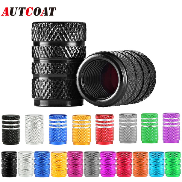 AUTCOAT 4Pcs/Set Tire Stem Valve Caps Aluminium Car Dustproof Caps Tire Wheel Stem Air Valve Caps AUTCOAT 4Pcs/Set Tire Stem Valve Caps Aluminium Car Dustproof Caps Tire Wheel Stem Air Valve Caps