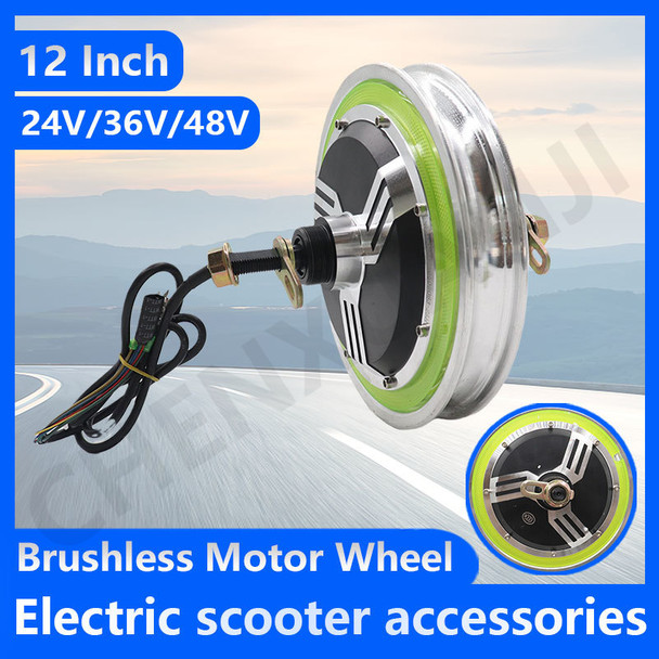 12 Inch Wheel 24V 36V 48V 350W Electric Bicycle Bike Hub Motor inch Scooter Brushless Modified Parts