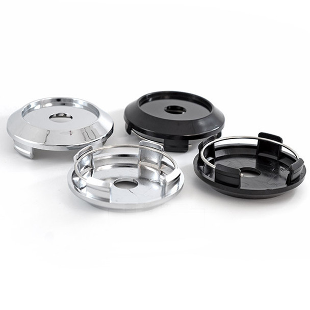 100Pcs 64mm Blank Car Wheel Hub Center Cap Cover Tire Rims Hubcaps Universal Silver Black No Logo Fit for 45mm Badge Auto Parts