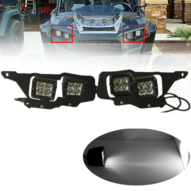 For 14-16 Polaris RZR XP1000 Led Headlight Kit A-Pillar Mounting Bracket With 3x3" Led Pods Work lights ATV UTV Accessories
