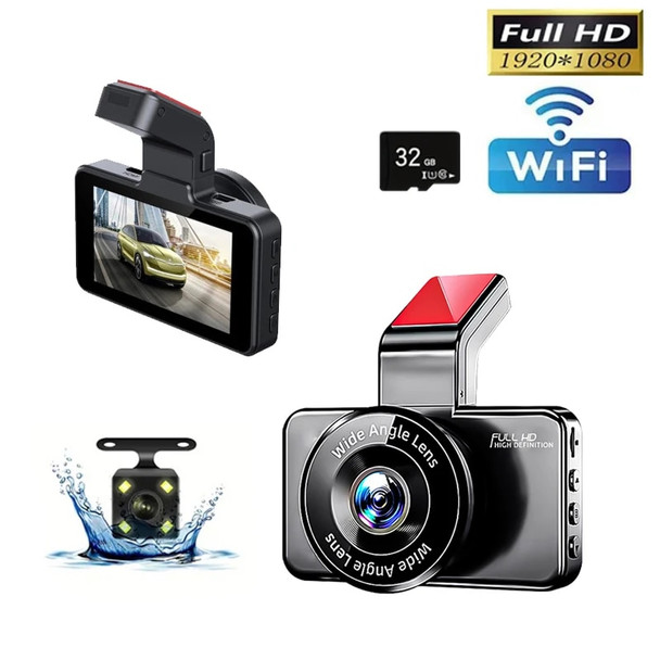 Hd Dashcam Wireless WiFi Connection Front and Rear Dual Lens with Reverse Video Car Black Box