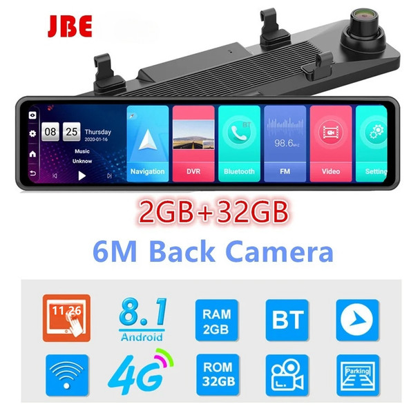 12 Inch Car Rearview Mirror Camera 4G Android 8.1 Dash Cam 4G RAM 32G ROM GPS Navigation ADAS AUTO Video Recorder WiFi DVR