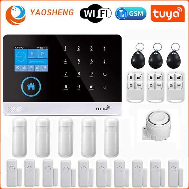Wireless WIFI GSM Home Security Alarm System For Tuya Smart Life APP