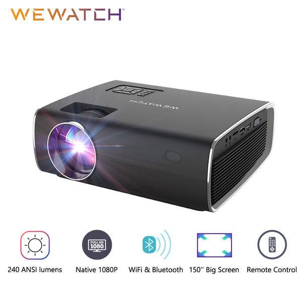 WEWATCH V56 Native 1080P Full HD Movie Projector WiFi Bluetooth Built