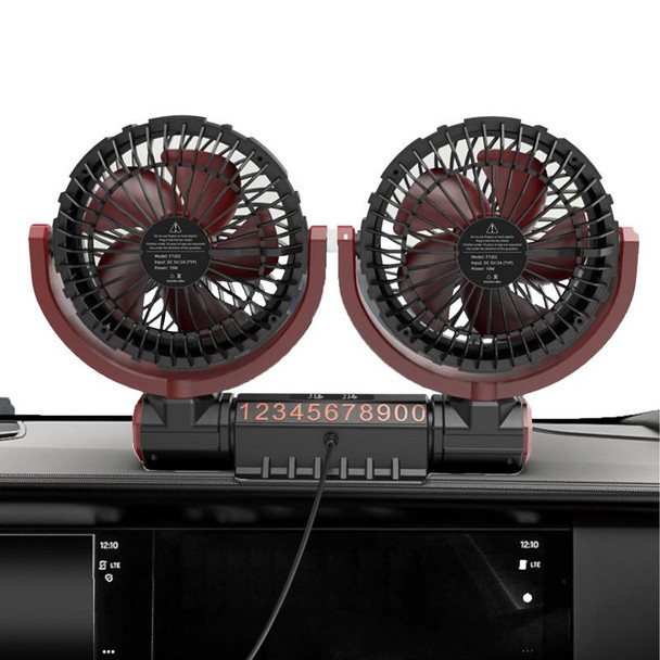 3 Speed Dual Head Car Fan 360 Degree Rotation Neck Auto Cooler Automobile Electrical Appliances for Summer Travel Keeping Cool