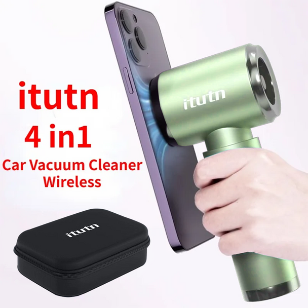 Portable Car Vacuum Cleaner 98000PA Powerful Cleaning Machine Car Accessories Green Vacuum Pump Home Car Electrical Appliances