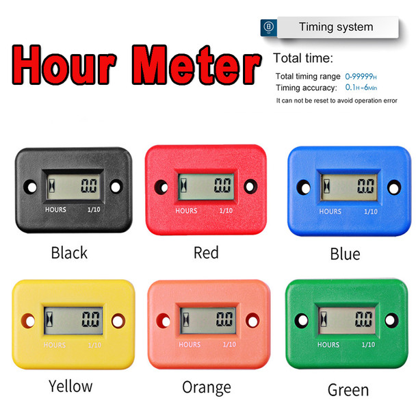 LCD Waterproof Digital Tach Hour Meter Counter For ATV Motorcycle Instruments Snowmobile Gasoline Boat Generator Bike