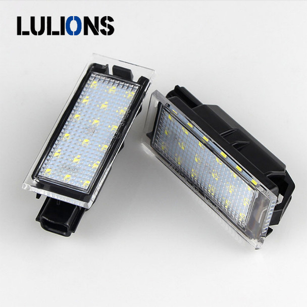 2pcs LED Numbmber License Plate Lights Canbus No Error 12V White Color For Renault Twingo Clio Espace Laguna Master Megane