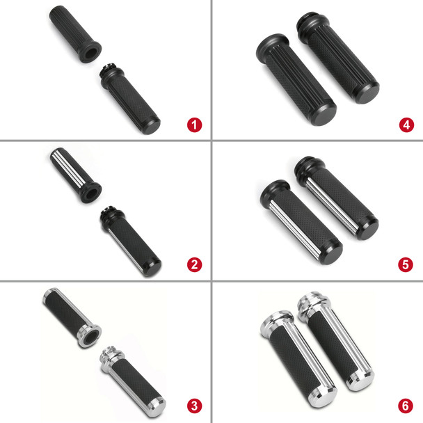 Motorcycle Defiance 1" 25mm Handle Bar Hand Grips For Harley Touring Street Glide Sportster XL Dyna VRSC Softail