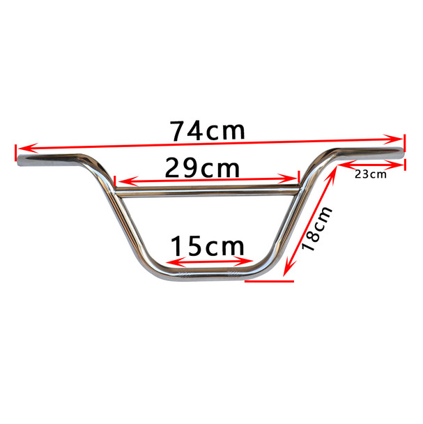 2.9- Inch Motorcycle Handlebar Drag Bar Chrome for 43cc-49cc Dirt Bike Motorcross, Corrosion Resistance