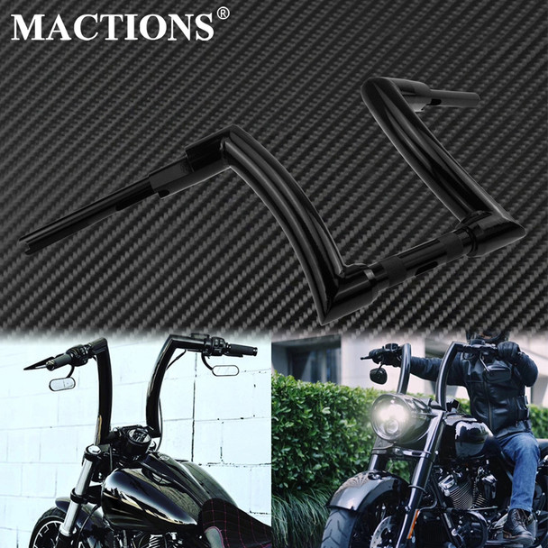 Motorcycle Drag Handlebar 12" 14" 16" Z Bar Dry Clutch Gloss Black For Harley Softail Night Train Fat Boy FLSTF FXSTC 2015-2020