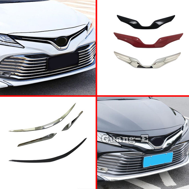 Car Cover Bumper Engine Head Trim Front Grid Grill Grille Frame Edge 1PCs For Toyota Camry XV70 2017 2018 2019 2020 2021 2022