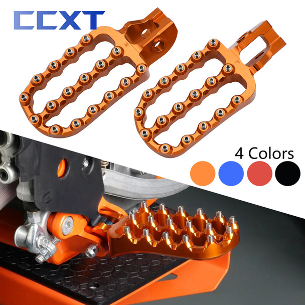 Motorcycle CNC 107mm Lengthen Footrest Footpegs Foot Pegs Pedal For KTM 125-500cc EXC EXCF SX SXF XC XCF For Husqvarna Gas Gas