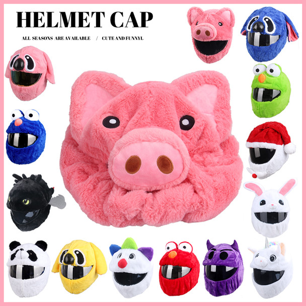 Motorcycle Helmet Cover Cartoon Plush Helmets Hat With Crazy Large Flexible Ears Funny Helmet Protective Case For Riding
