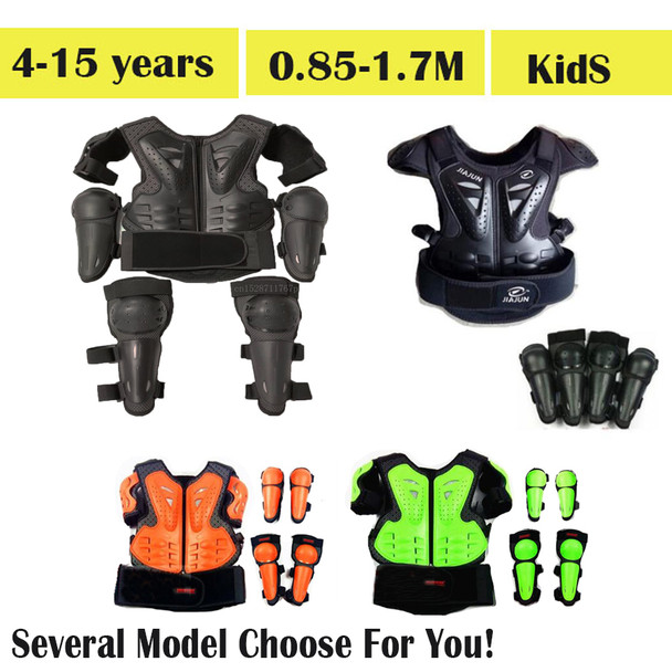 For Height 0.85-1.7M Latka Boy Girl Child Youth Body Protect Vest Armor Kids Motocross Chest Spine Protection Gear Knee guard