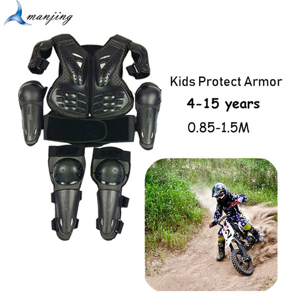 Child Bady Full Body Protector Vest Armor Kids Motocross Armor Jacket Chest Spine Protection Gear MTB Skating Knee elbow guard L