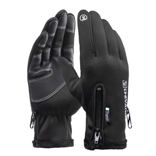 Men Winter Waterproof Cycling Gloves Outdoor Sports Running Motorcycle Ski Touch Screen Fleece Non-slip Warm Full Fingers