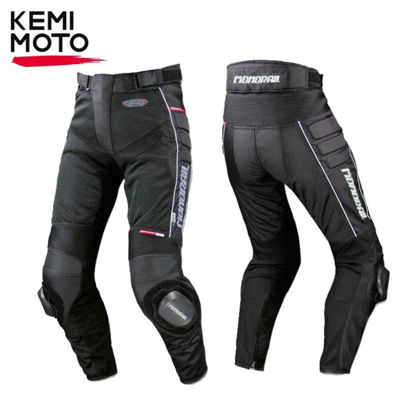 Motorcycle Pants Men Motorbike Riding Trousers Motorcyclist Summer Mesh Breathable Racing Protective Knee Gear Grinding Block