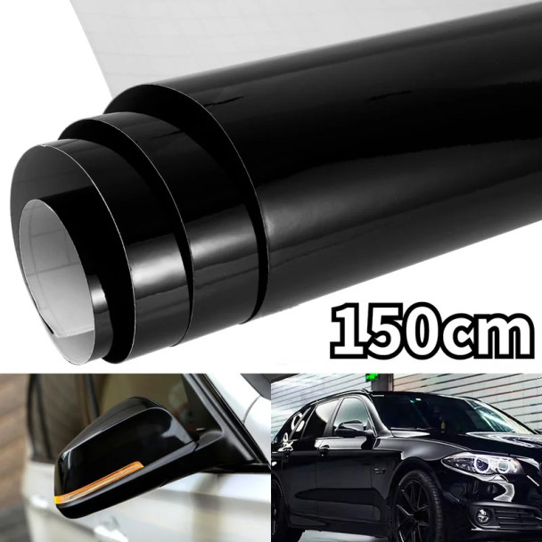 Gloss Black Film Car Body Vinyl Wrap Decals Self Adhesive Sticker Motorcycles Bike Auto Skin Color Changing Films 150*50cm