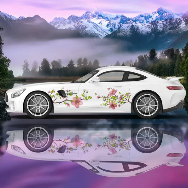 Custom Flower Bird Racing Car Graphic Decal Full Body Vinyl Wrap Modern Design Vector Image Wrap Sticker Decorative Car Decal Custom Flower Bird Racing Car Graphic Decal Full Body Vinyl Wrap Modern Design Vector Image Wrap Sticker Decorative Car Decal