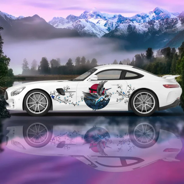 Custom Flower Bird Racing Car Graphic Decal Full Body Vinyl Wrap Modern Design Vector Image Wrap Sticker Decorative Car Decal Custom Flower Bird Racing Car Graphic Decal Full Body Vinyl Wrap Modern Design Vector Image Wrap Sticker Decorative Car Decal