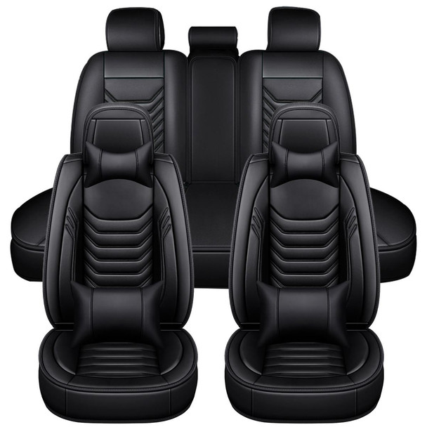 15PCS 5 Seats Leather Car Seat Covers Universal Auto SUV Trucks Van Seats Cover 5D with Headrest Waist Pillows For BMW/Golf