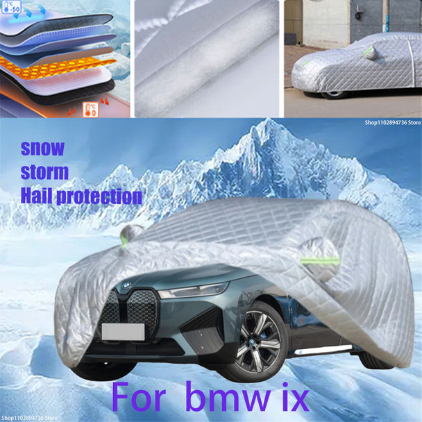 For BMW ix Outdoor Cotton Thickened Awning For Car Anti Hail Protection Snow Covers Sunshade Waterproof Dustproof