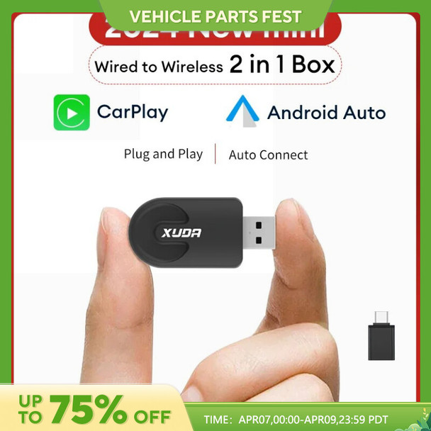 XUDA NEW Wireless CarPlay Android Auto Wireless Adapter Smart Mini Box Plug And Play WiFi Fast Connect Universal For Nissan