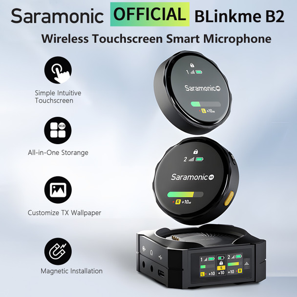Saramonic Blinkme B2 2-person 2.4ghz Magnetic Touchscreen Wireless