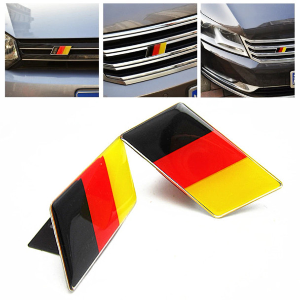 German Flag Grille Emblem Badge for Volkswagen Scirocco GOLF 7 Golf 6 Polo GTI VW Tiguan for Audi A4 A6 Car Accessories