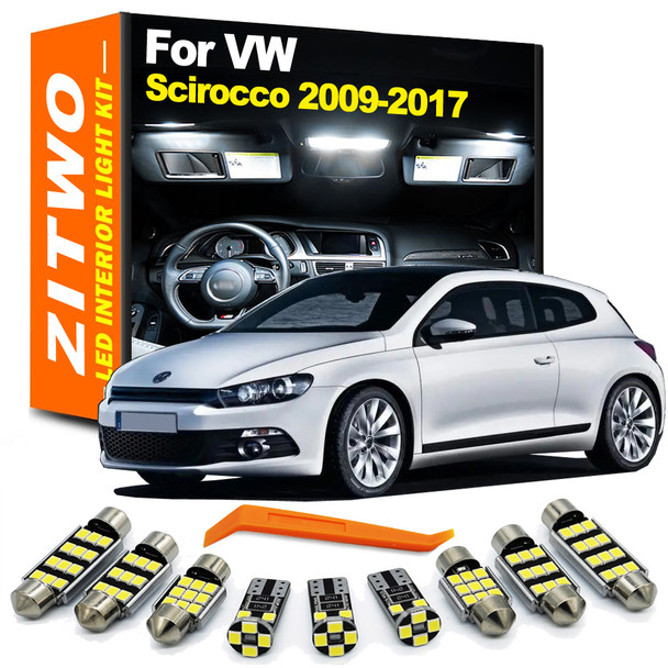ZITWO 11Pcs For VW Volkswagen Scirocco R 2009 2010 2011 - 2014 2015 2016 2017 LED Interior Light Trunk Courtesy Bulb Kit Canbus
