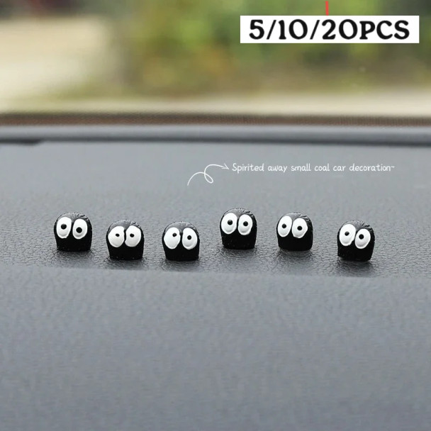 Cute Black Elf Car Interior Decoration 5/10/20PCS Funny Auto Center Console Rearview Mirror Ornaments For Car Elves Accessories