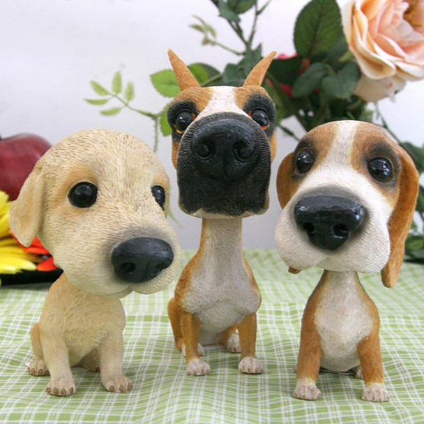 Bobble Heads Dog Ornaments Nodding Dog Shaking Head Figure Car Dashboard Tabletop Decoration High Emulation Resin Dog Crafts