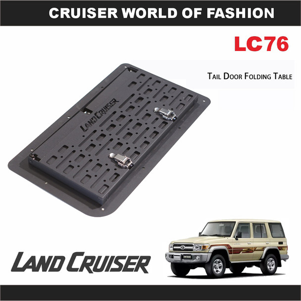 Tail Door Folding Table For Toyota LC76 Land Cruiser Trunk Stowing Tidying Aluminum Cruiser LC76 Tailgate Storage Modification