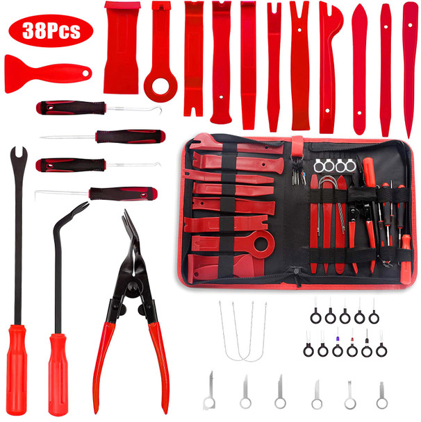 38pcs Hand Tool Set Pry Disassembly Tool Interior Door Clip Panel Trim Dashboard Removal Tool Kit Auto Car Opening Repair Tool