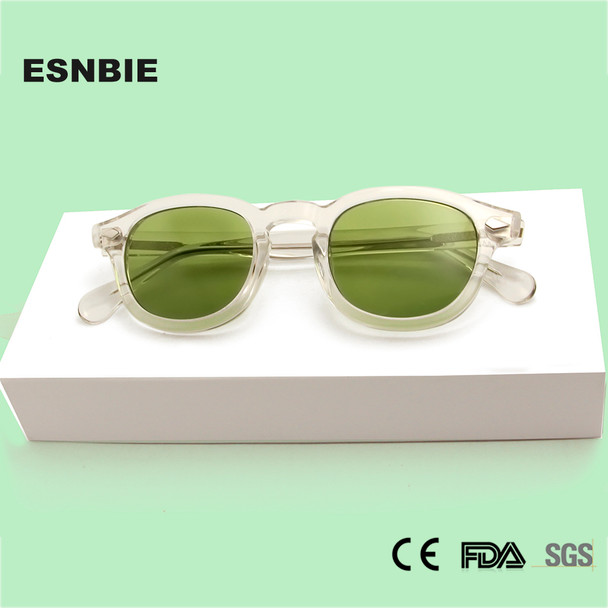 Transparent Handmade Acetate Sunglasses Men'S Brand Design Round Vintage Sun Glasses For Women Men Driving Shades Oculos Tint Transparent Handmade Acetate Sunglasses Men'S Brand Design Round Vintage Sun Glasses For Women Men Driving Shades Oculos Tint