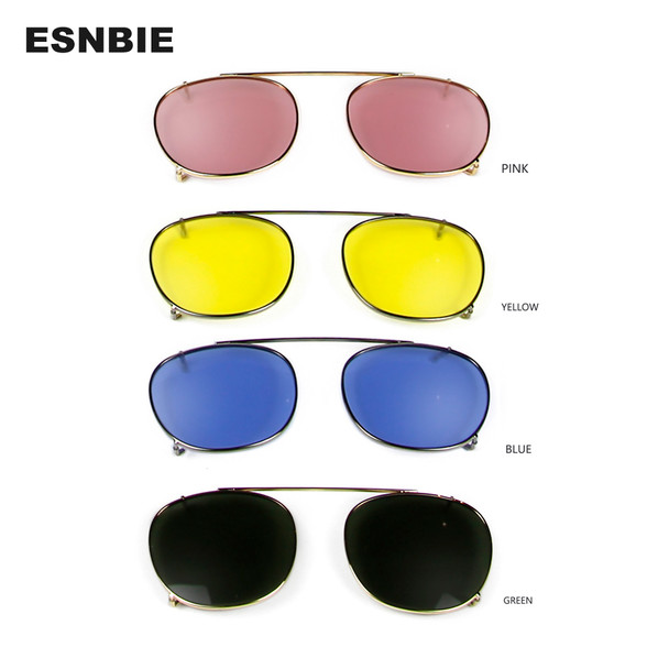 Depp Style Round Clip On Sunglasses Lens Blue Pink Yellow Green Polarized Sun Glasses For Women Men Fashion Tinted Clip-On Lens